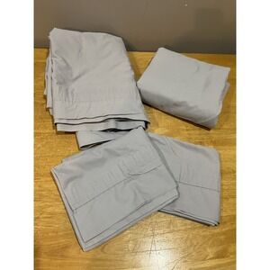 Vtg Martha Stewart Everyday Gray Full‎ Sheet Set Ribbed Design Solid Color